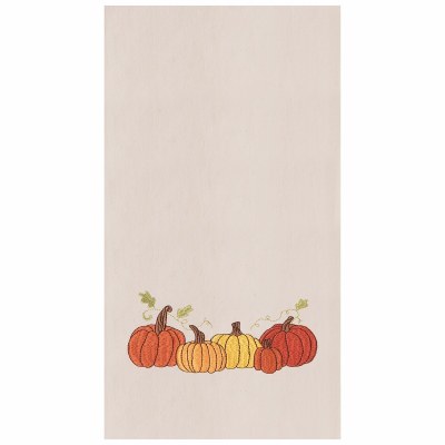 18" x 27" Embroidered Pumpkins Flour Sack Kitchen Towel Fall and Thanksgiving