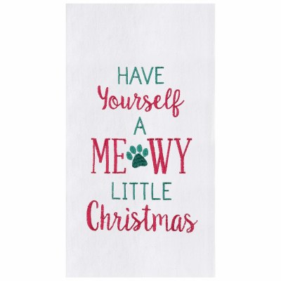 18" x 27" Meowy Christmas Flour Sack Kitchen Towel