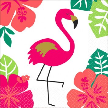 5" Square Flamingo Beverage Napkin