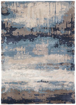 5' x 8' Taupe and Blue Genesis 18 Rug
