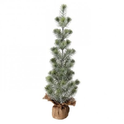 25" Frosted Slim Pine Tree With Burlap