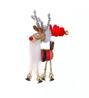 5" Cork Deer Ornament With Beard