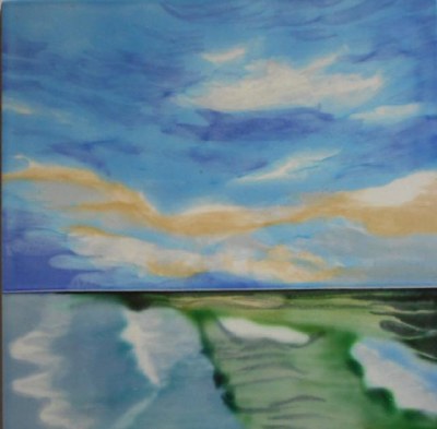 8" Square Blue Sky Ceramic Tile