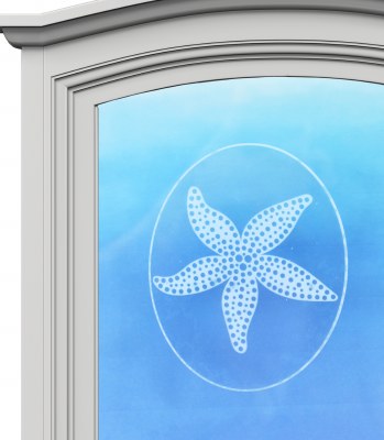 5" Oval Starfish White Window Cling