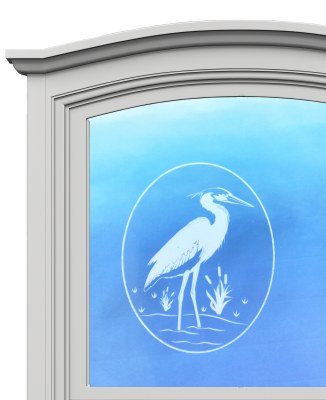 5" Oval Heron White Window Cling