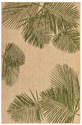 4.10' x 7.6' Green Palm Rug