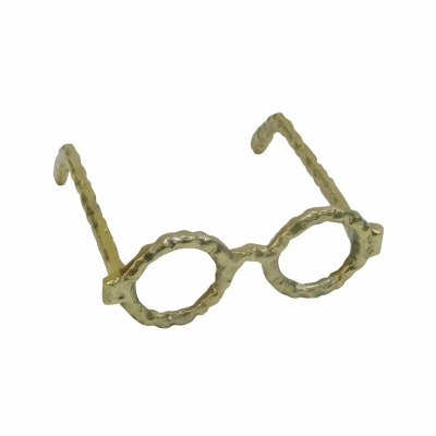 3" Gold Round Metal Glasses