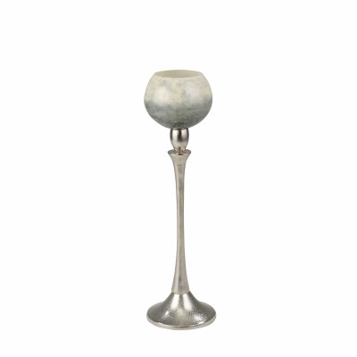 18" Round Glass and Metal Votive Holder Stand