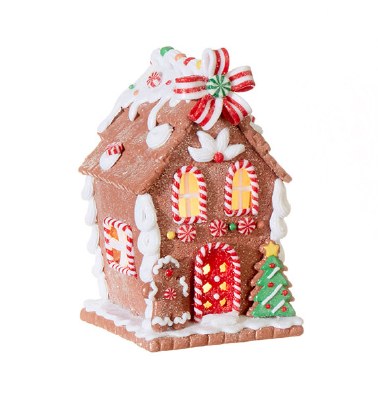 5.5" LED Gingerbread House With Gingerbread Man Outside