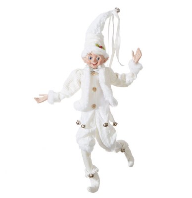 16" White Elf With Velvet Vest