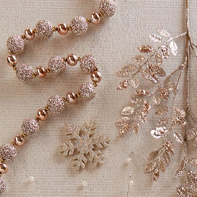 6' Gold Iced Ball Garland