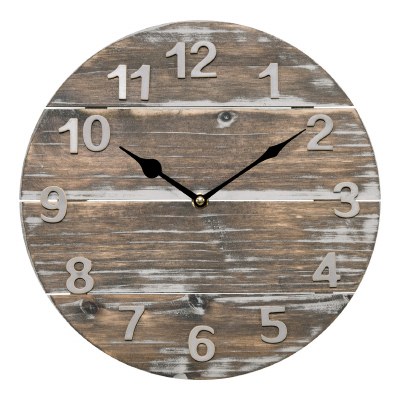 12" Round Driftwood Clock