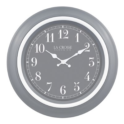 18" Round Gray and White Clock