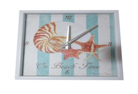 12" Square On Beach Time Clock