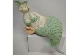 10" Green Chubby Leaning Mermaid