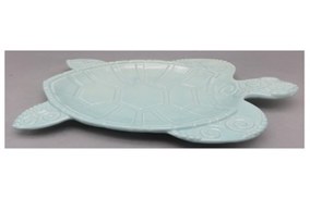 16" Green Turtle Ceramic Platter