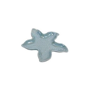 6" Blue Ceramic Starfish Dish