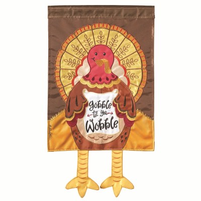 18" x 13" Mini Gobble Turkey With Legs Garden Flag