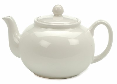 42 Oz White Ceramic Teapot