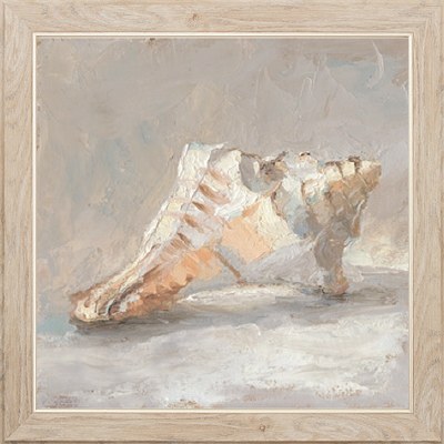 18" Square Textured Multi Pastel Conch Framed Print