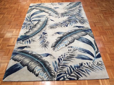 5' x 8' Gray and Blue Tropics Havana Rug