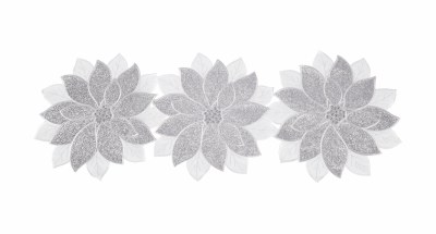 36" Silver Poinsettia Runner