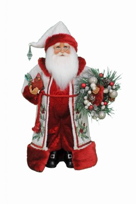 17" Red and White Winter Serenity Santa Figurine
