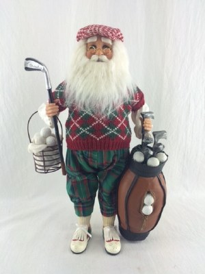 16" Golf Santa Figurine