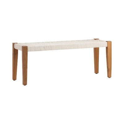 46" Woven Jute Top Bench