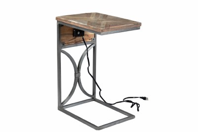 14" Wooden and Metal USB Table