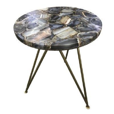 17" Round Blue Agate Table Top