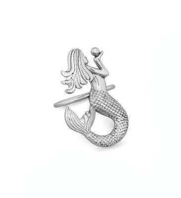 2" Silver Mermaid Napkin Ring