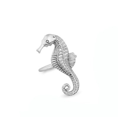 1" Silver Seahorse Napkin Ring