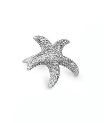 2.5" Silver Starfish Napkin Ring