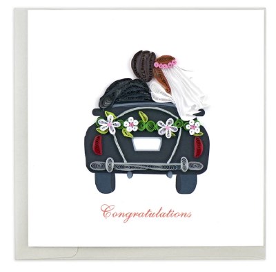 6" x 6" Quilling Just Married Card
