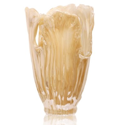 16" Iridescent Peach Glass Vase