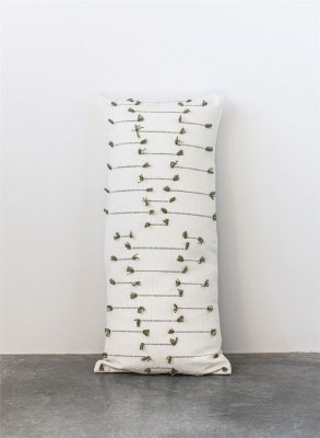 16" x 36" Natural and Green Lumbar Pillow