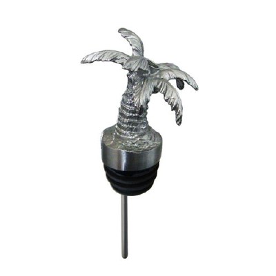 5" Stainless Steel Metal Embossed Palm Menagerie Wine Pourer by In Vino Veritas
