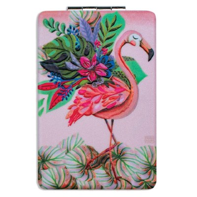 4" Flamingo Compact Mirror