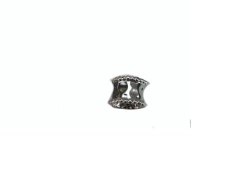 2" Silver Beaded Ceramic Napkin Ring by Pampa Bay