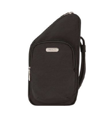 10.5" x 5.25" Travelon Anti-Theft Black Mini Asymmetrical Crossbody Bag