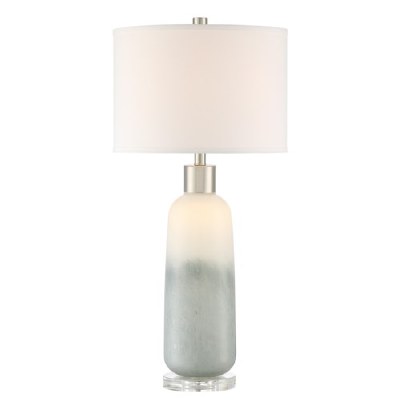 31" White and Gray Glass Table Lamp
