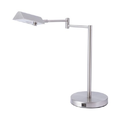 23" Silver LED Swing Arm Pharmacy Table Lamp