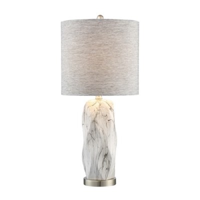 28" Faux White Marble Table Lamp