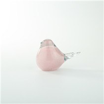 3.5" Pink Glass Bird Figurine