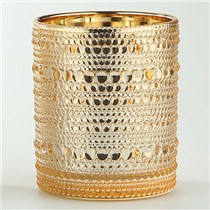 4.5" Gold Textured Glass Votive Candleholder