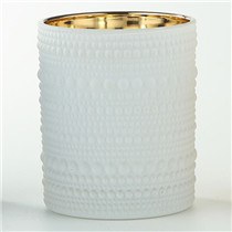 4.5" White Textured Glass Votive Candleholder