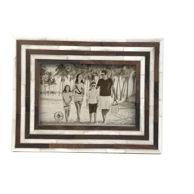 4" x 6" Brown and White Stripe Frame