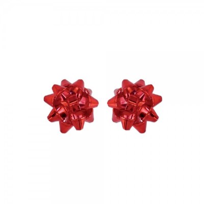 Red Bow Post Earrings