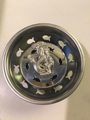 3" Round Silver Mermaid Sink Strainer